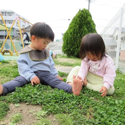 🍀春は園庭で虫を探したり…🍀